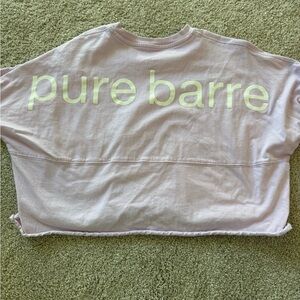 Pure Barre Cropped Tee in Pale Lavender with Cream Logo